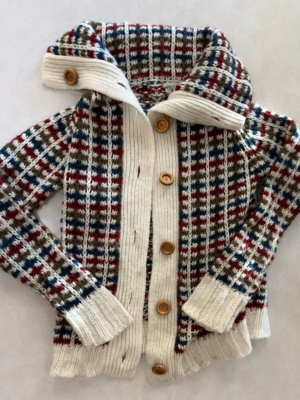 Vintage Alex Colman Multi-Color Chunky Cardigan Sweater